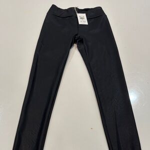 Womens Black Leggings brand called Splendid made from polyurethane